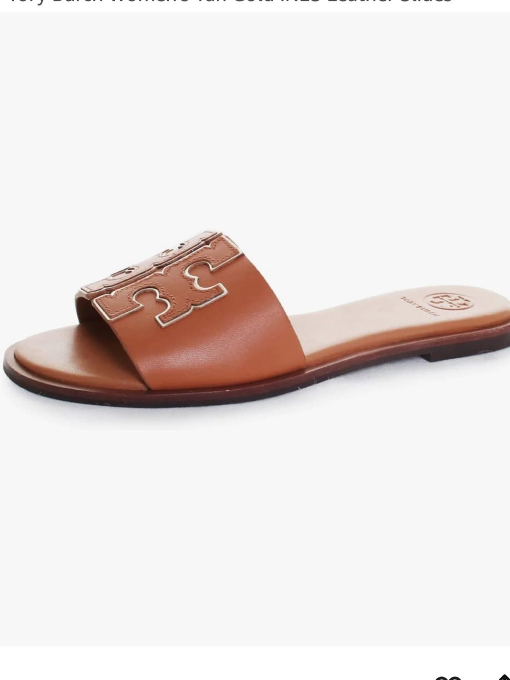 Tory Burch  Tan INES Leather Slides  sz 7.5